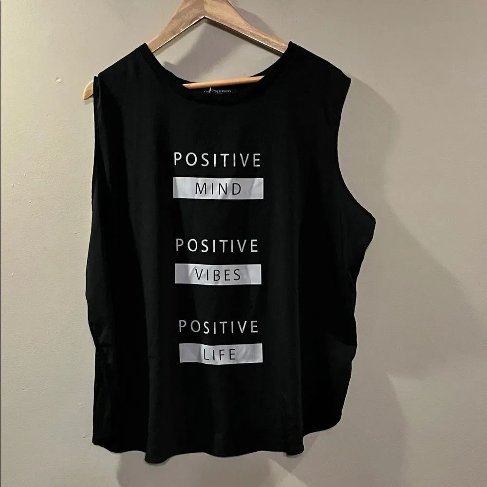 Positive Vibes Black Muscle Tee